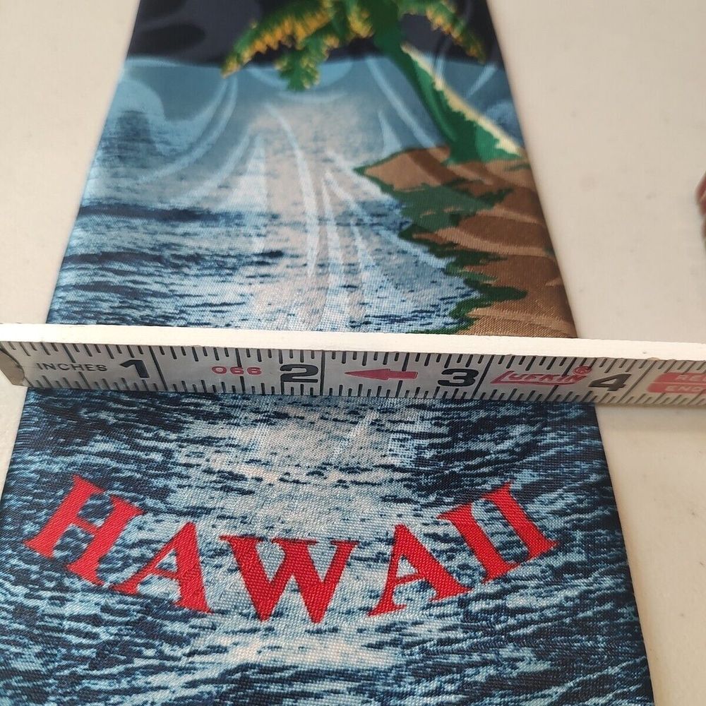 STEVEN‎ HARRIS Hawaii Silk Sunset Palm Trees Ocean NECK TIE Holiday Vacay - Picture 5 of 8